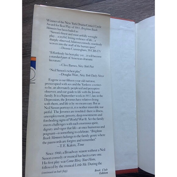 Brighton Beach Memoirs - Hardcover By Simon, Neil - VERY GOOD - Picture 4 of 6